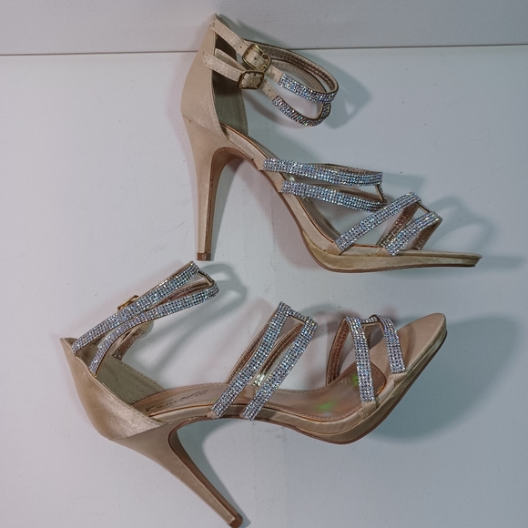 Camille La Vie Shoes - CAMILLE La Vie, Gold Strappy Heels Sandal, Size 8.5